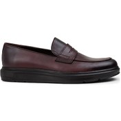 Resim Deery Hakiki Deri Bordo Comfort Erkek Loafer - 01839mbrdp04 Bordo 
