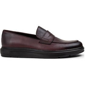 Resim Deery Hakiki Deri Bordo Comfort Erkek Loafer - 01839mbrdp04 Bordo 
