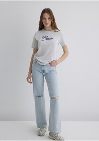 Resim Mavi - Mavi Jeans Baskılı Gri Tişört 1612421-87033 Gri 