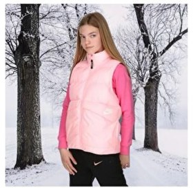 Resim Nike Kız Çocuk Sentetik Dolgulu Yelek -DR1888-658 Polo Yaka Tasarım Kış Sezonu İçin 