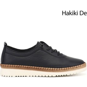 Resim Gönderi(R) Gönderi R Kadın Siyah Bağcıklı Hakiki Deri Comfort Ayakkabı Ddza84842848 Siyah 