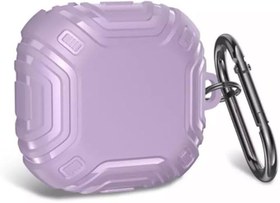 Resim GPACK Samsung Galaxy Buds Pro uyumlu Kulaklık Kılıfı Sert Silikon Çizgi Desenli SF19 Mor 