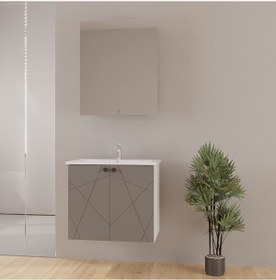 Resim Westday Desing Dora 60 Cm Antrasıt Banyo Dolap Takımı 