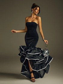 Resim Celeste Fırfırlı Trompet Maxi Elbise - M 