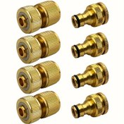 Resim 2 Çift/4 Çift/6 Çift (Avrupa Standardı) Alüminyum Hızlı Bağlantı Elemanları, 1/2 ve 3/4 İnç Bahçe Su Boru Bağlantısı Erkek ve Dişi Bağlantı Elemanları, Bahçe Hortumu Hızlı Bağlantı Su Boru Bağlantı Elemanları Bahçe Hızlı Bağlantı Elemanı 