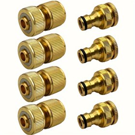 Resim 2 Çift/4 Çift/6 Çift (Avrupa Standardı) Alüminyum Hızlı Bağlantı Elemanları, 1/2 ve 3/4 İnç Bahçe Su Boru Bağlantısı Erkek ve Dişi Bağlantı Elemanları, Bahçe Hortumu Hızlı Bağlantı Su Boru Bağlantı Elemanları Bahçe Hızlı Bağlantı Elemanı 