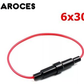 Resim Ic-237C-2 Fuse 6X30 Kablolu Siyah Büyük Cam Siğorta Yuvası Oto 100 Adet 