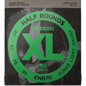 Resim D'Addario ENR70 Half Round Bass Regular Light Bass Gitar Tel Seti 