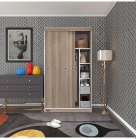 Resim Kenzlife Gardırop Sürgülü Kapaklı Kapılı 100 Papatya Crd Gardolap Dolap 