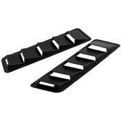 Resim 2 Adet Evrensel Araba Hava Girişi Kepçe Kaput Kaput Havalandırma Panjuru Soğutma Paneli Trim Seti Siyah 