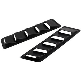 Resim 2 Adet Evrensel Araba Hava Girişi Kepçe Kaput Kaput Havalandırma Panjuru Soğutma Paneli Trim Seti Siyah 