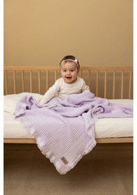 Resim Zeypba Bebek & Çocuk İçin % 100 Pamuk 4 Katlı Müslin Örtü 110x110 CM Lila 