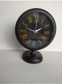 Resim Siyah Renkli Metal Ofis Salon Masa Saati 25*20 cm 