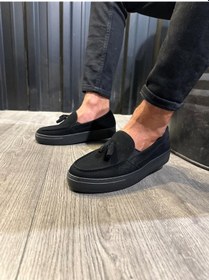 Resim Günlük Spor Klasik Ayakkabı 717 Siyah Süet Siyah Taban 001 