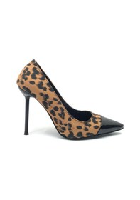 Resim Feles İnce Topuklu Leopar Desenli Stiletto Kadın Ayakkabı Leopar 