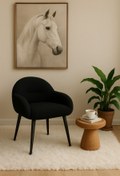 Resim stillola Tokyo Ahşap Ayaklı Retro Berjer Minimal Makyaj Masası Sandalyesi Çok Amaçlı Çay Seti 
