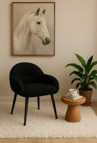 Resim stillola Tokyo Ahşap Ayaklı Retro Berjer Minimal Makyaj Masası Sandalyesi Çok Amaçlı Çay Seti 