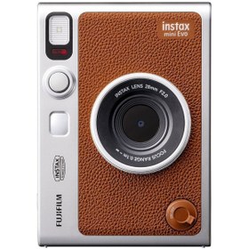 Resim Fujifilm Instax Mini Evo Kahverengi Fotoğraf Makinesi ve 20'li Film 