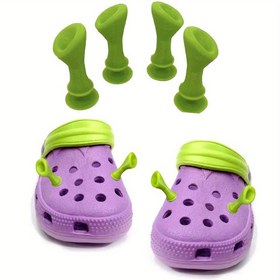 Resim 4 adet Shrek kulak şeklinde şanslar, Ayakkabı Süsleme Şanslar, Parti Hediyeleri, Yenilenmiş Yumuşak Silikon Terlik Kumalı Ayakkabı Aksesuarları 