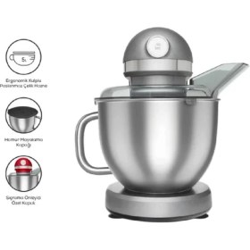 Resim Karaca Mastermaid Chef Pro Çift Kollu Stand Mikser Galaxy Grey 1750 W 
