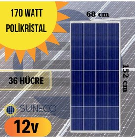 Resim 170w Watt Polikristal Güneş Paneli A Sınıf 