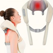 Resim 26w Çok Fonksiyonlu Sıcak Kompres Masaj Şalı - USB Şarj, Boyun ve Omuz Trapezius Kas Masajı, Sırt, Bel ve Boyun için Uygun 