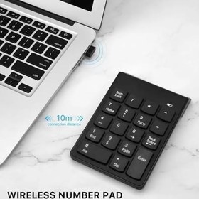 Resim Kablosuz Sayısal Tuş Takımı, 18 Tuşlu Numerik Keypad, Numpad Klavye 
