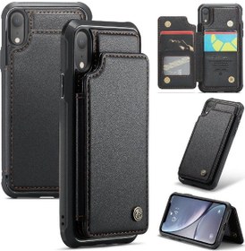 Resim Caseme Cüzdan Kılıfı İphone Uyumlu Xr Kartlık Rfıd Engelleme Ayaklık İnce Darbeye Dayanıklı Kılıf Pu Deri 