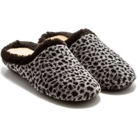 Resim Twigy Leopar Kadın Ev Terliği Siyah 36/41 CC0151A Siyah 