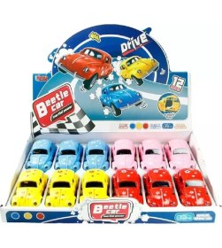 Resim Sürtmeli Desenli Kaplumbağa Araba Vosvos Araba 12 cm Kırmızı 