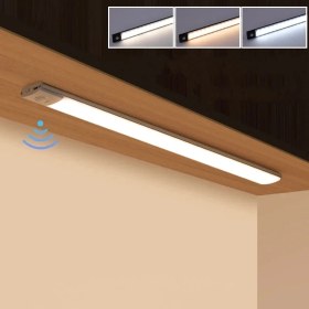 Resim 60 cm Gece Lambası USB Şarj Edilen Hareket Sensörlü Kitap Okuma Mutfak Dolabı Yatak Odası Gardırop 