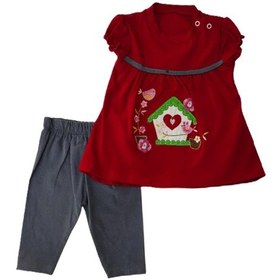 Resim Cebeciticaret Kız Bebek Ikili Takım Şortlu Kırmızı (498852886) 