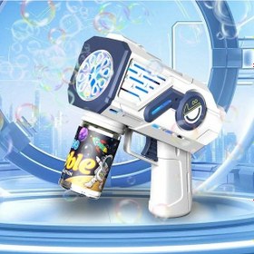 Resim Cloud011 Mavi Elektrikli Balon Makinesi Çocuk Oyuncağı Işıklı Otomatik Köpük Üfleyici 