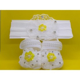 Resim BUKAWEAR Yenidoğan Bebek Set Bandana Ayakkabı Külotluçorap 3 Lü 