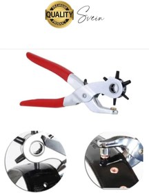 Resim Svein 6 Uçlu Kemer ve Deri Delme Delici Aleti Ergonomik Saplı Metal Çelik Delgeç Hızlı Pratik Kolay Zımba 