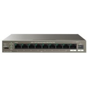 Resim TEG1110PF-8-102W 9 Port 8 Port Poe+ 10-100-1000 Switch + 1 Port Uplink + 1 Port SFP Tenda