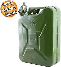 Resim Badem10 Metal Benzin Bidonu 20 Litre Akaryakıt Mazot Taşıma Doldurma Depolama Bidonu Dayanıklı Bidon 