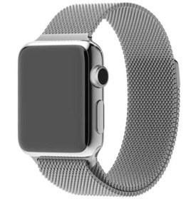 Resim Apple Watch Için 42mm Mıknatıslı Metal Kayış Kordon Gümüş Ent 