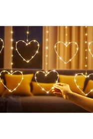 Resim Skygo Kalpli Perde LED Işıklar, Sevgililer Günü Romantik LED Aydınlatma 