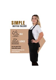 Resim Sevilya Simple Ayar Askılı Mutfak Önlüğü Siyah 