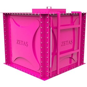 Resim Zetaş Sıvı Membran Kaplı Modüler Su Deposu Pembe 1250 L 