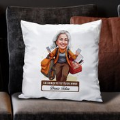 Resim Herşeye Yetişen Anne Karikatürlü Yastık 