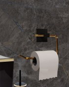 Resim VOİVA Altın Renkli Gold Paslanmaz Tuvalet Wc Kağıdı Askısı Yapışkanlı Tuvalet Kağıdı Askısı 