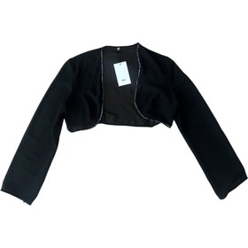 Resim Siyah Tül Payetli Bolero - S 