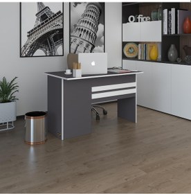 Resim Kenzlife Ofis Masası Kamikaze Gri Sağ 75 150 60 Kilitli Kapaklı Dolap Şeritli Bilgisayar Çalışma Masası 