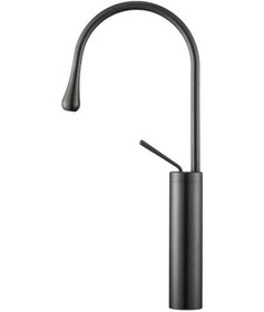 Resim Fause Yüksek Çanak Lavabo Bataryası Pelicano Siyah Ksl105-B 