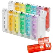 Resim Haftalık Hap Düzenleyici, Haftanın Her Günü İçin Hap Ve Vitn Planlayıcısı, Günde Dört Kez İlaç Hatırlatıcısı , 