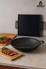 Resim Amboss ProChef 2 Parça Döküm Izgara Gözleme Sac Tava 