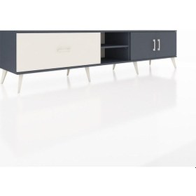 Resim Hyperion Tv Ünitesi 2 Raflı Tek Çekmeceli 2 Kapaklı 220x44x51 Antrasit-antrasit/aytaşı Antrasıt/aytası - Antrasıt 