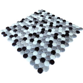 Resim MozaiKristaL Yaşam alanlarının tüm yüzeyleri için 22 Ø mm. Yuvarlak Mix Cam Mozaik (1 Koli=1 m2 Fiyatıdır) 